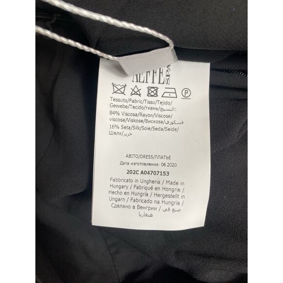 Philosophy di Lorenzo Serafini Dress Black White Velvet Velour V Neck Mi… - Picture 7 of 8